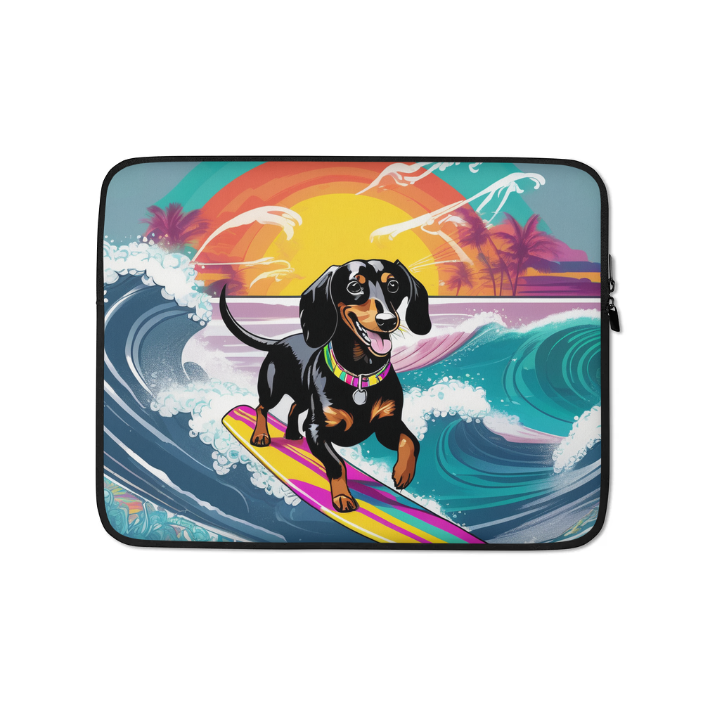 PugMug Custom Black Dachshund Laptop Sleeve