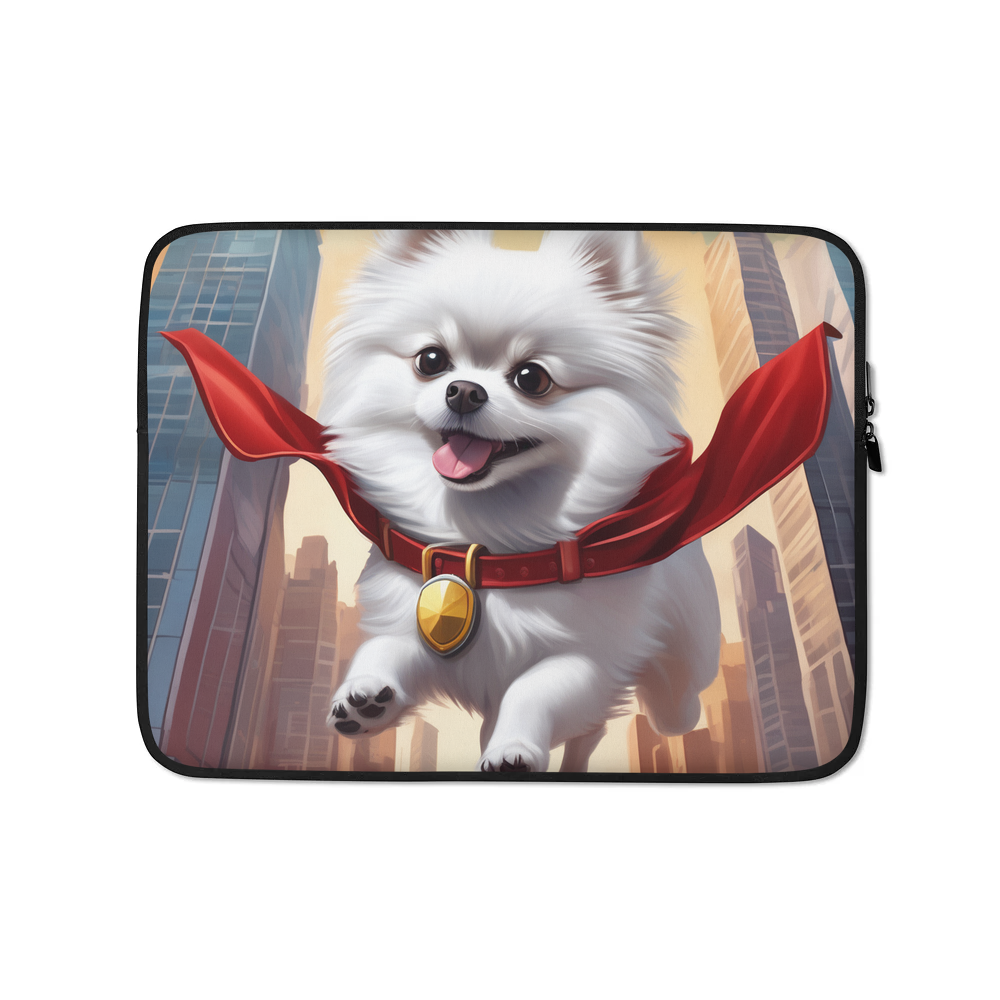 PugMug Custom White Pomeranian Laptop Sleeve