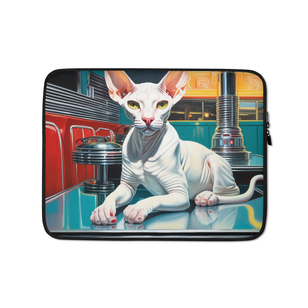 PugMug Custom White Sphynx Cat Laptop Sleeve