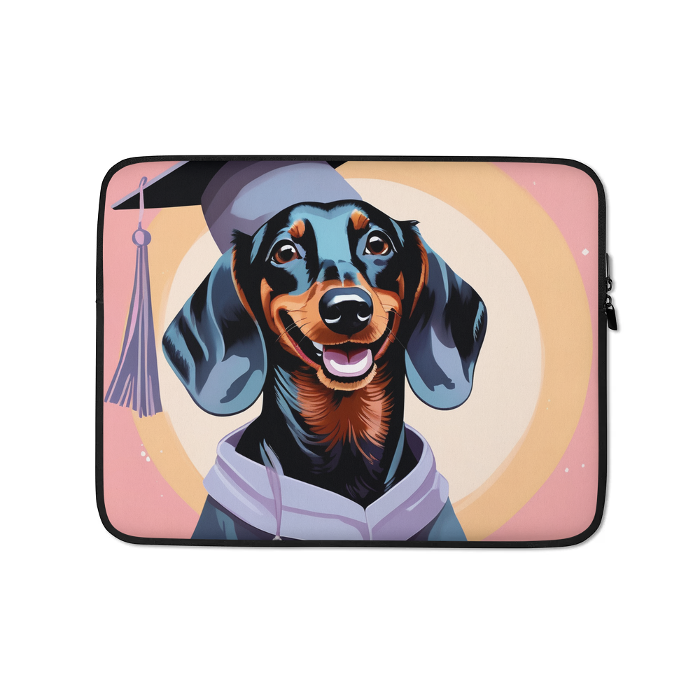 PugMug Custom Black Dachshund Laptop Sleeve