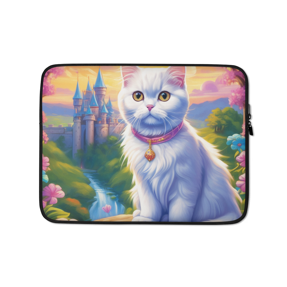PugMug Custom White Scottish Fold Cat Laptop Sleeve