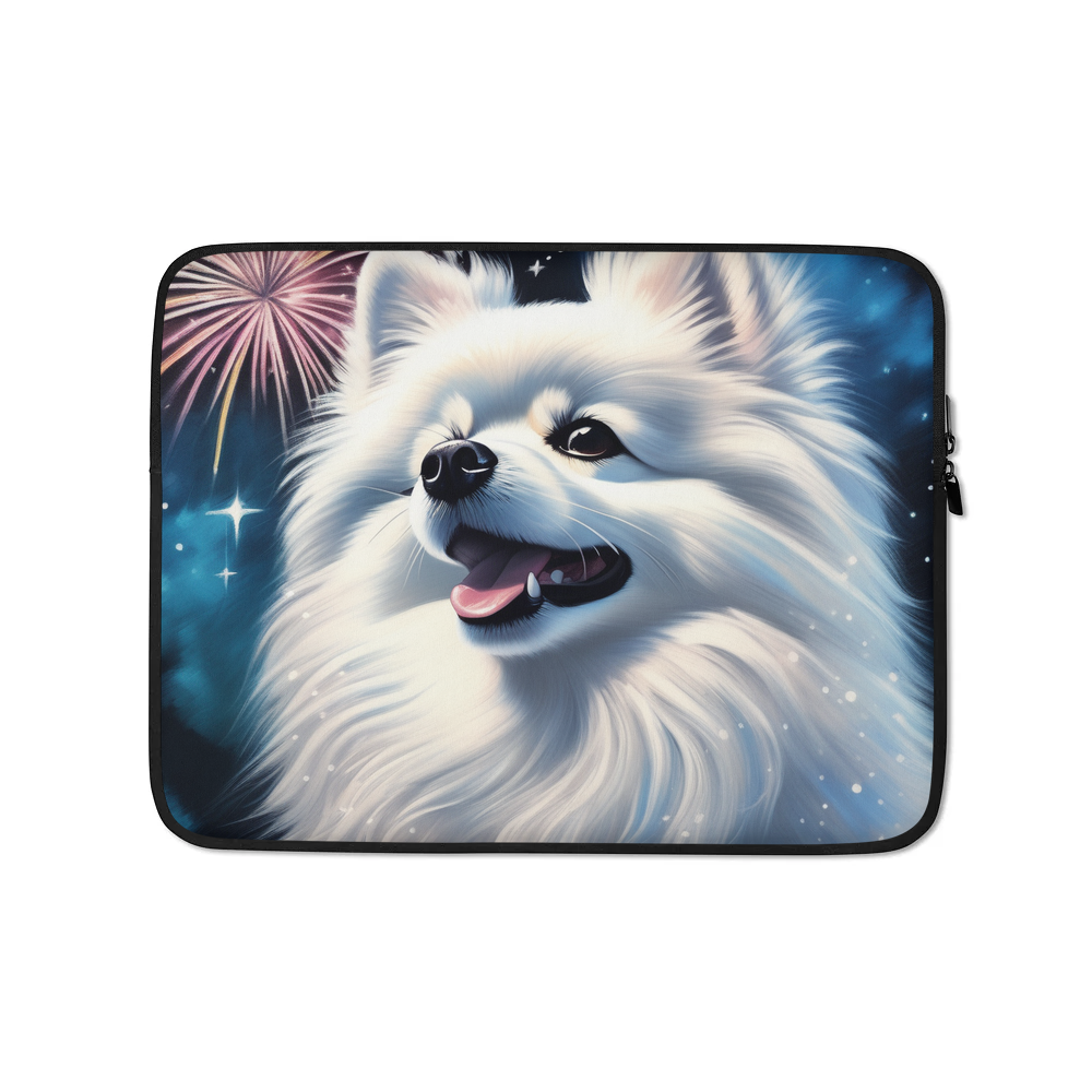 PugMug Custom White Pomeranian Laptop Sleeve