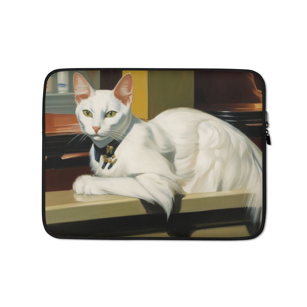 PugMug Custom White Companion Cat Laptop Sleeve