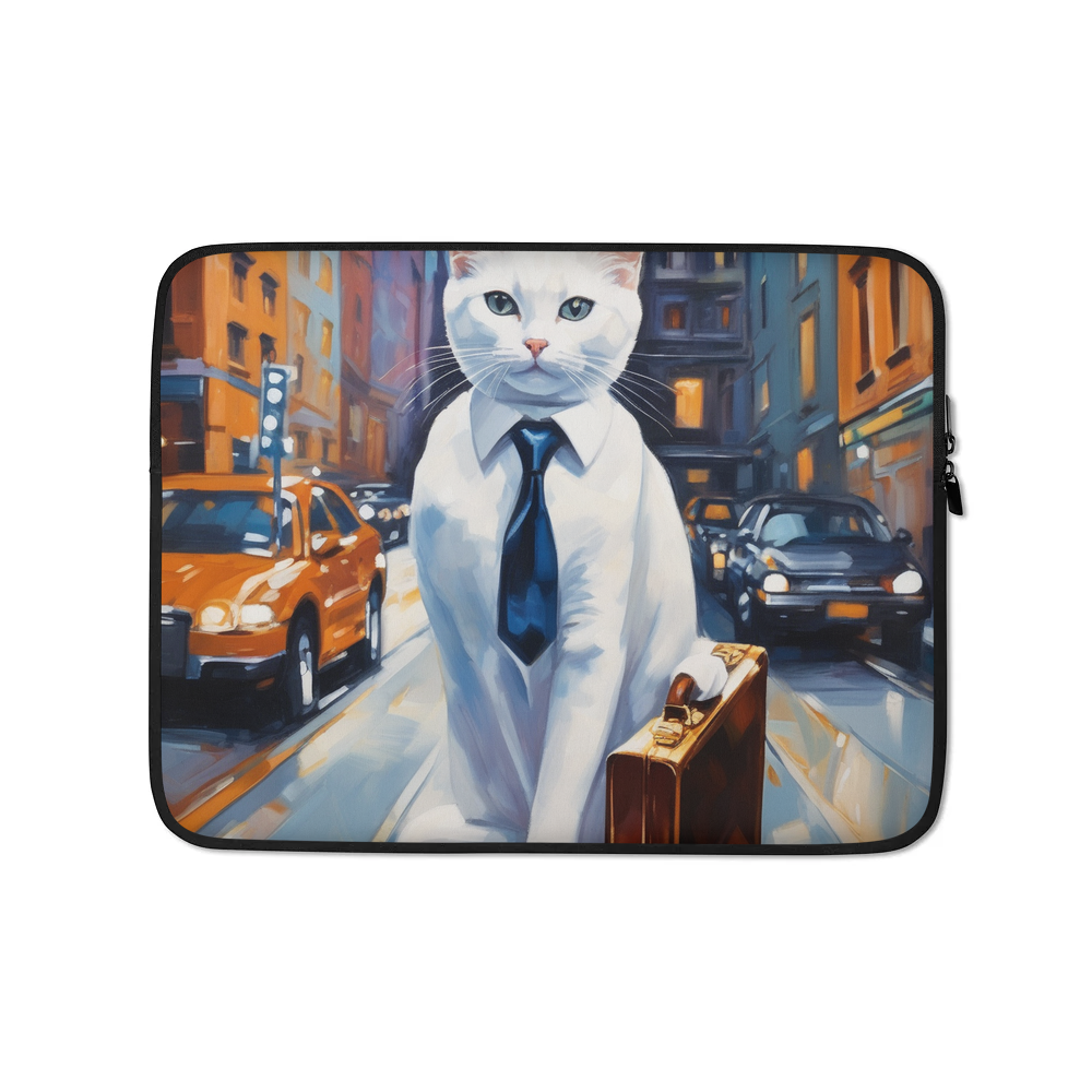 PugMug Custom White Companion Cat Laptop Sleeve