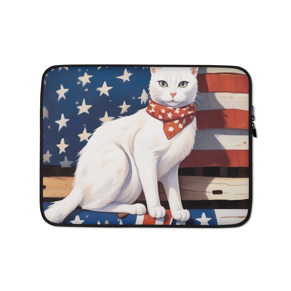 PugMug Custom White Companion Cat Laptop Sleeve