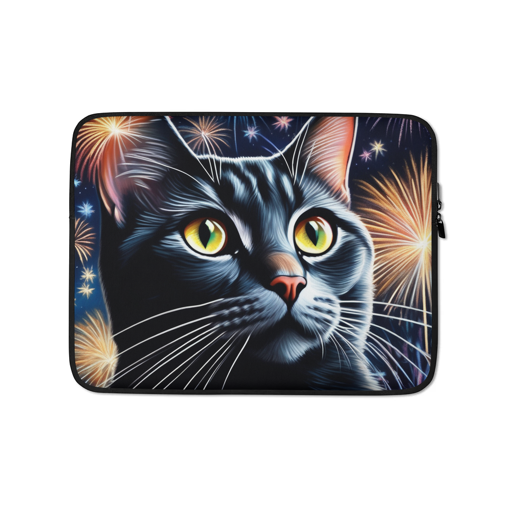 PugMug Custom Black American Shorthair Cat Laptop Sleeve