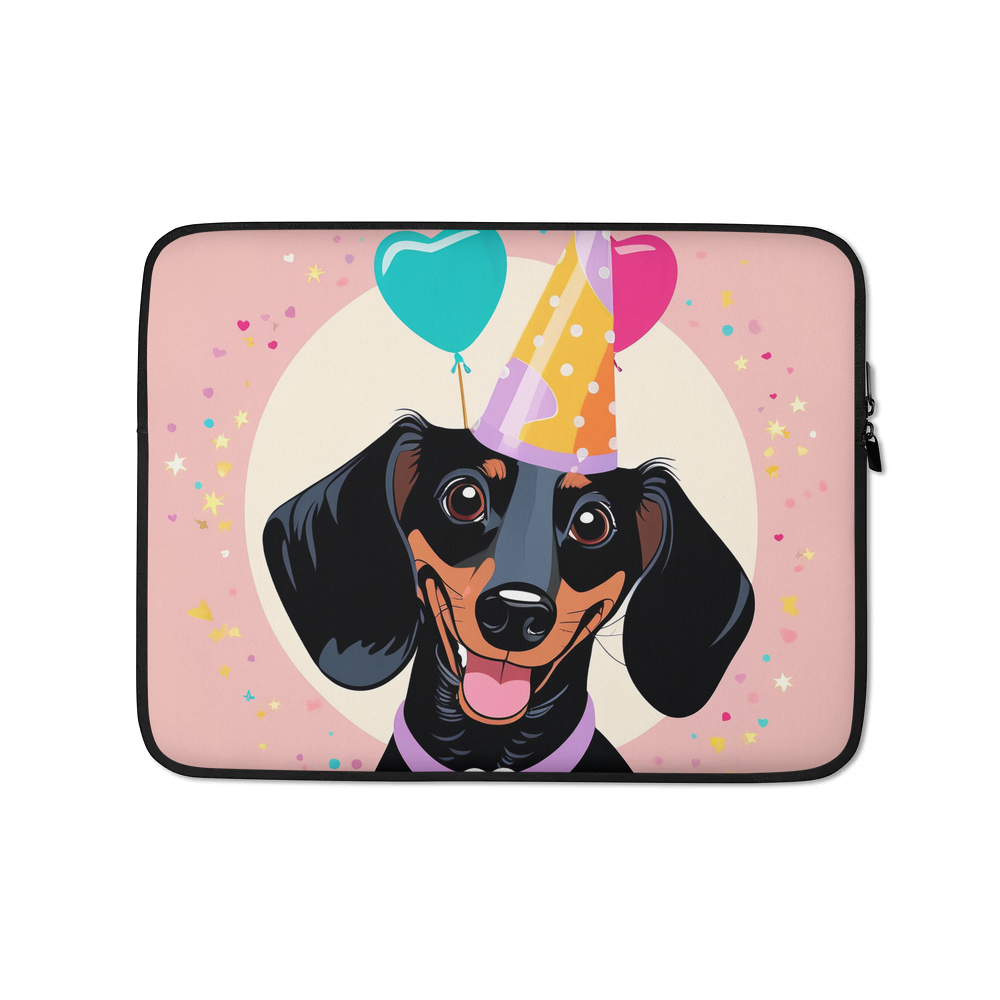 PugMug Custom Black Dachshund Laptop Sleeve