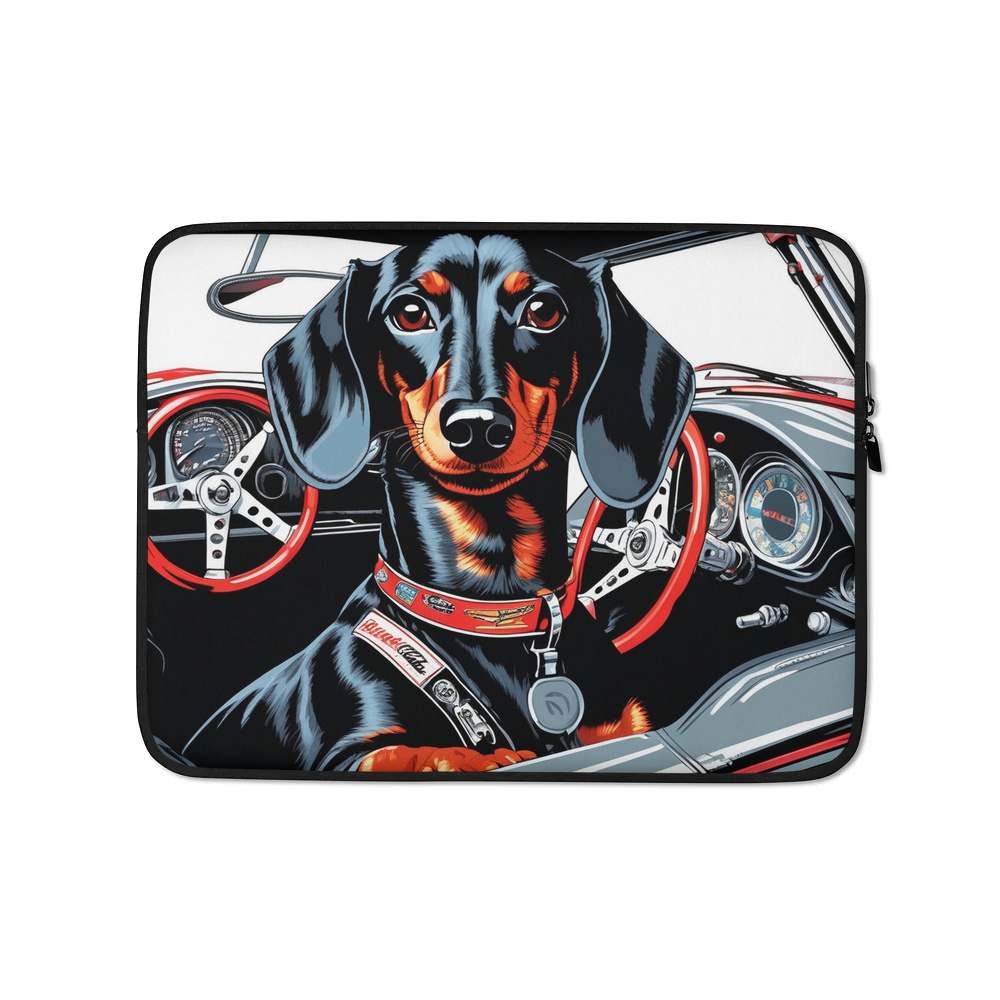 PugMug Custom Black Dachshund Laptop Sleeve
