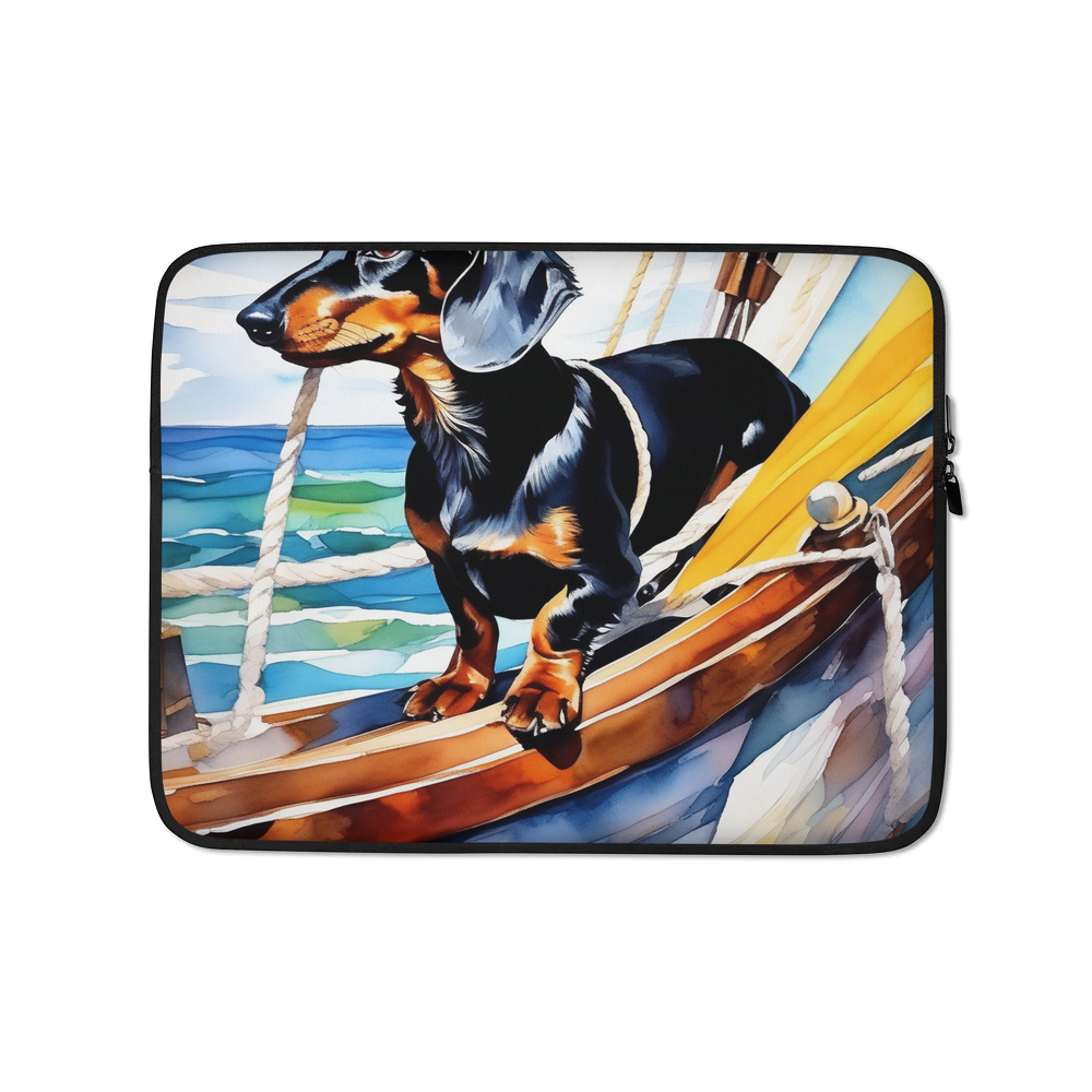 PugMug Custom Black Dachshund Laptop Sleeve