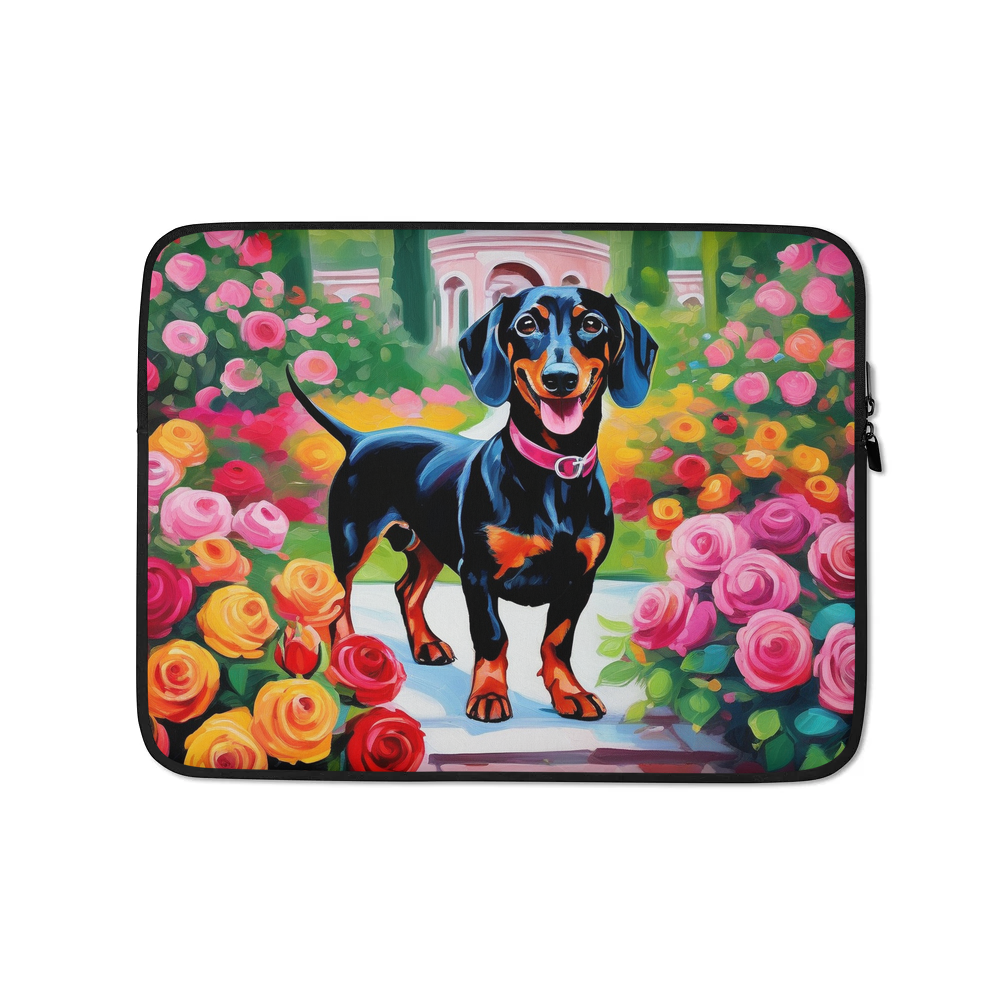 PugMug Custom Black Dachshund Laptop Sleeve
