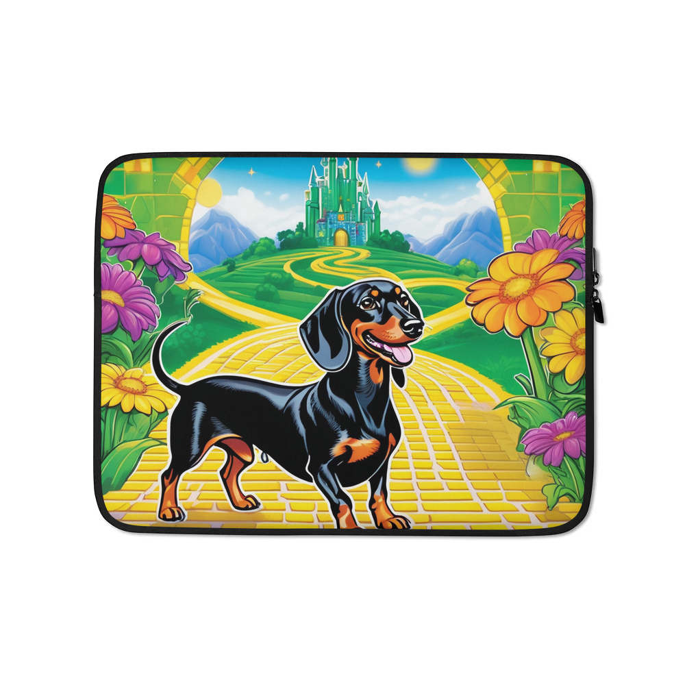 PugMug Custom Black Dachshund Laptop Sleeve