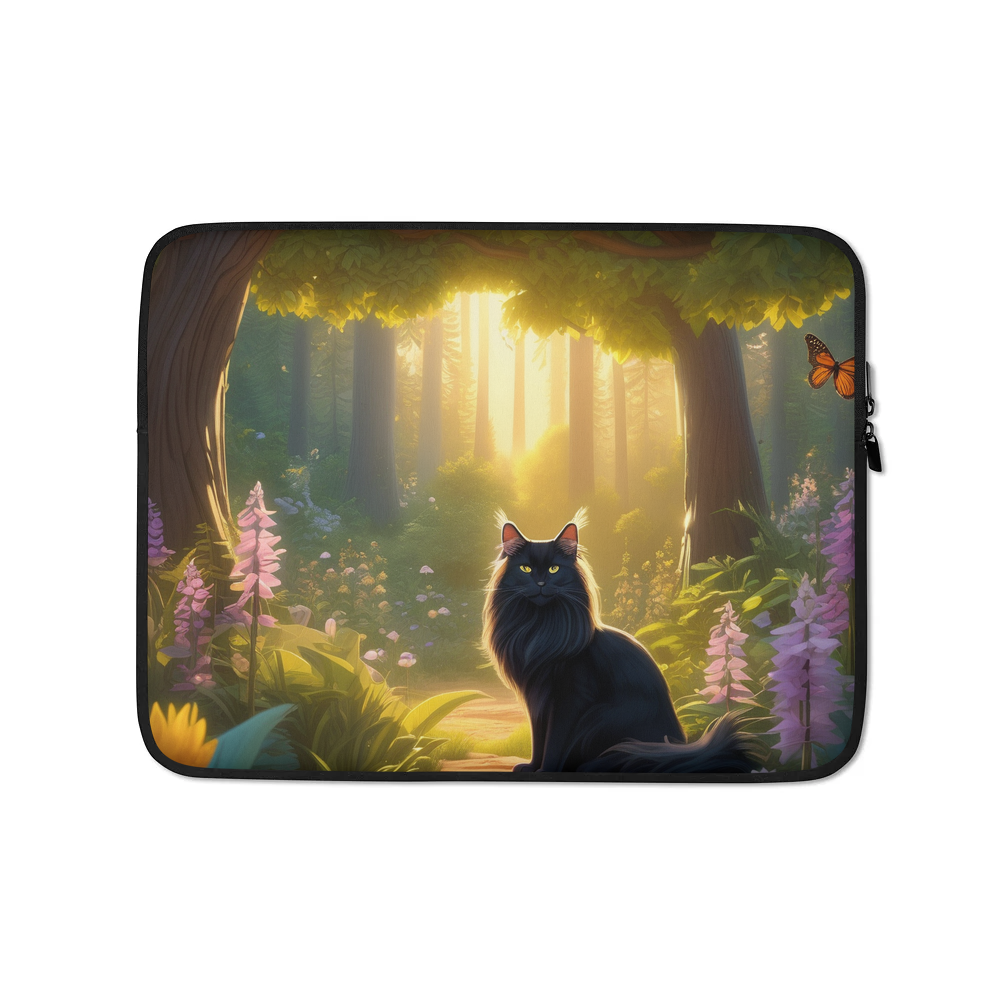 PugMug Custom Black Maine Coon Cat Laptop Sleeve