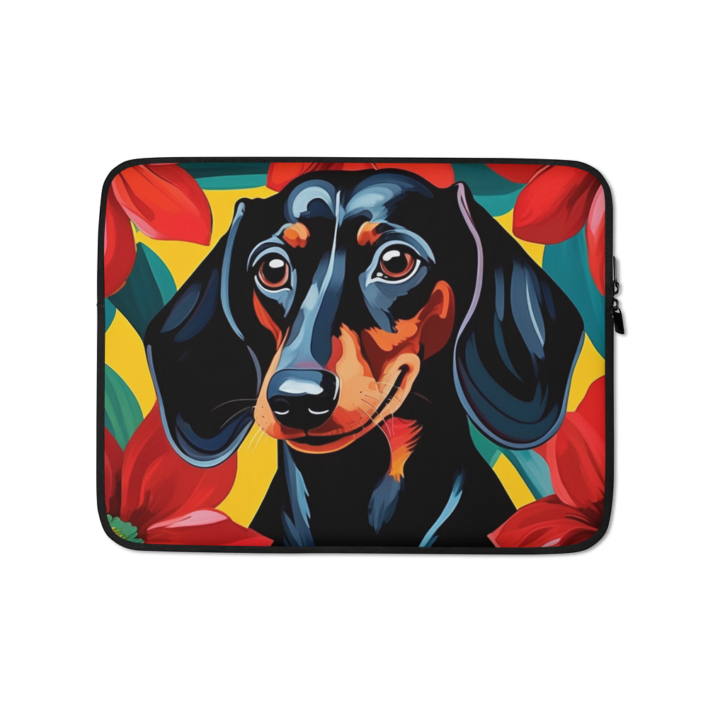 PugMug Custom Black Dachshund Laptop Sleeve