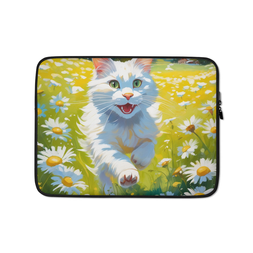 PugMug Custom White Companion Cat Laptop Sleeve