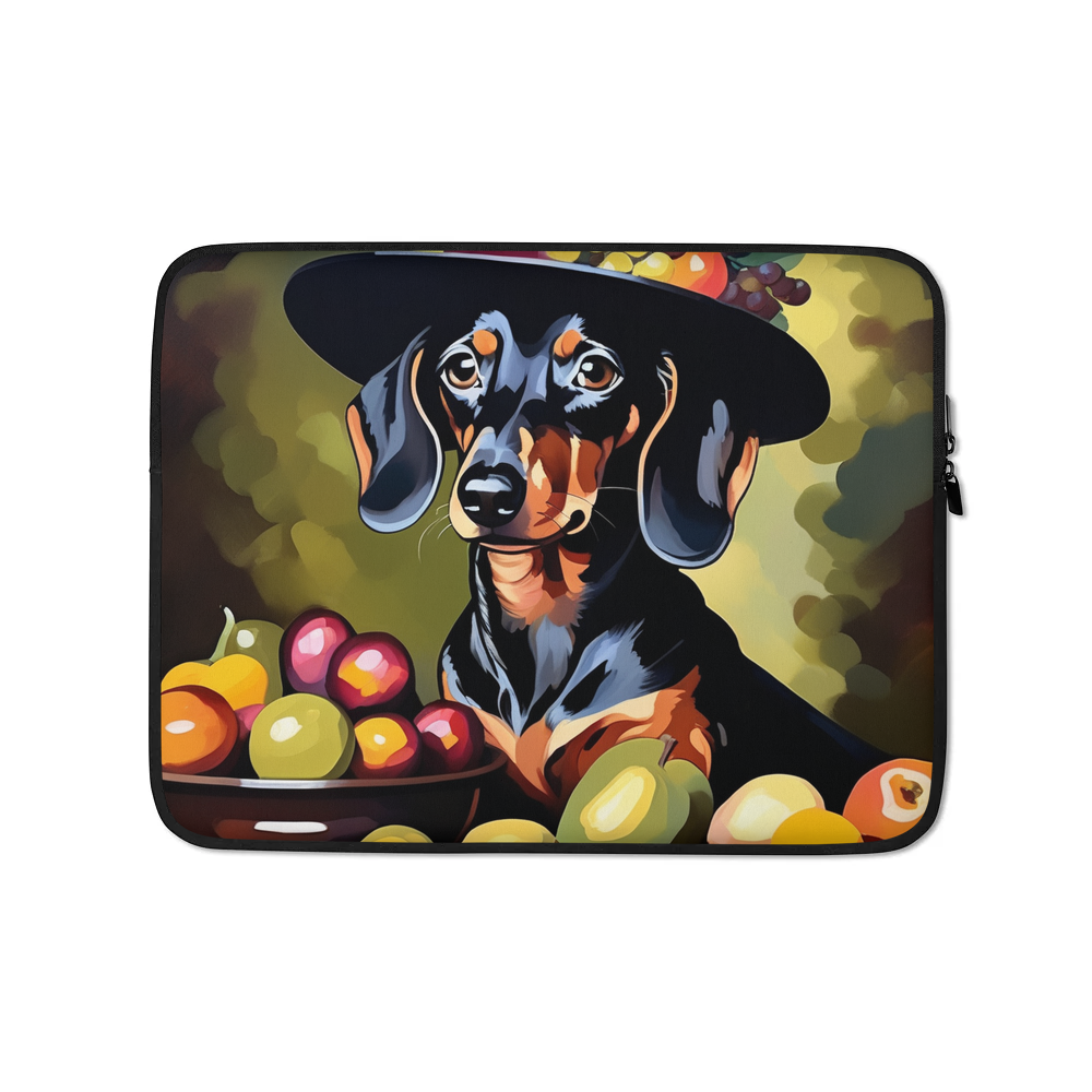 PugMug Custom Black Dachshund Laptop Sleeve