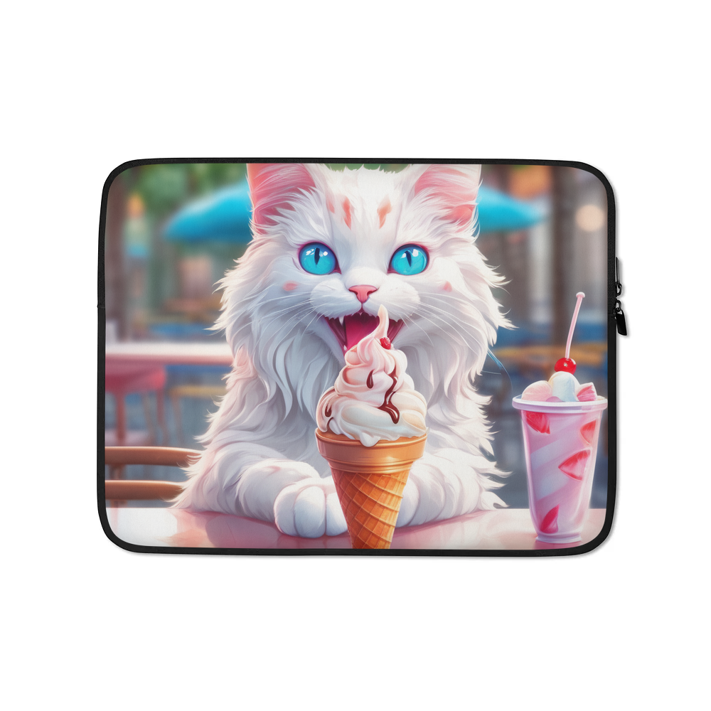 PugMug Custom White Companion Cat Laptop Sleeve