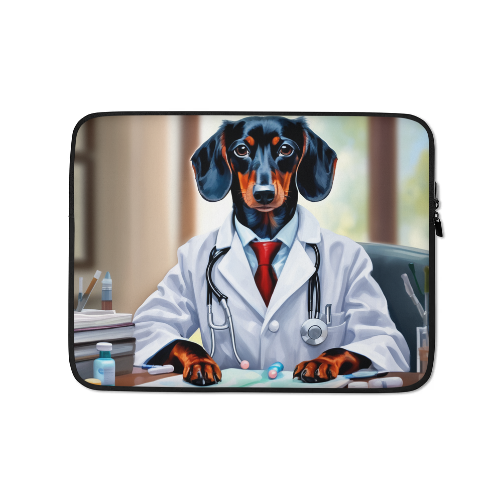 PugMug Custom Black Dachshund Laptop Sleeve