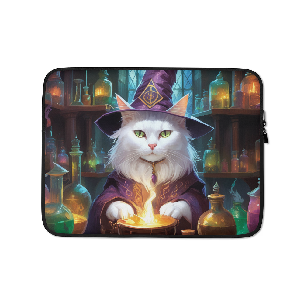 PugMug Custom White Companion Cat Laptop Sleeve