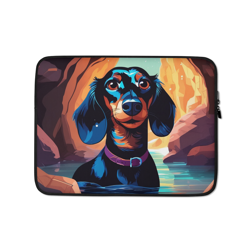 PugMug Custom Black Dachshund Laptop Sleeve