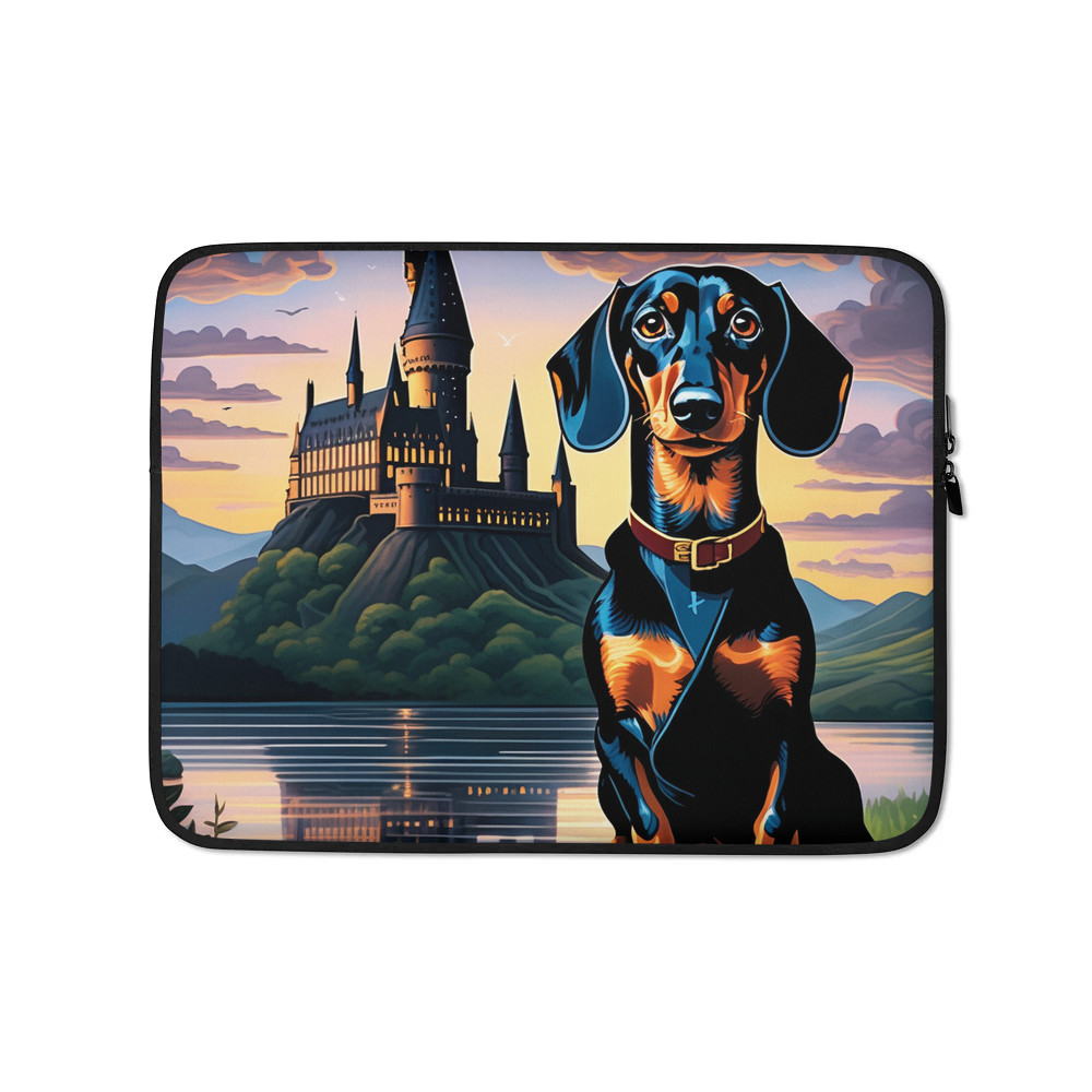 PugMug Custom Black Dachshund Laptop Sleeve