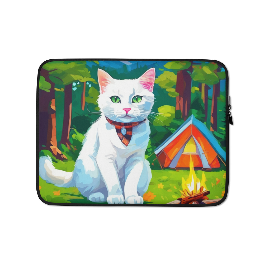 PugMug Custom White Companion Cat Laptop Sleeve