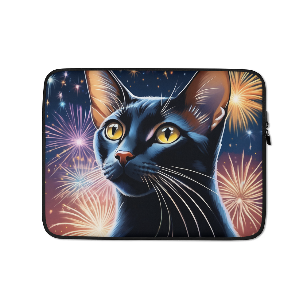 PugMug Custom Black Abyssinian Cat Laptop Sleeve
