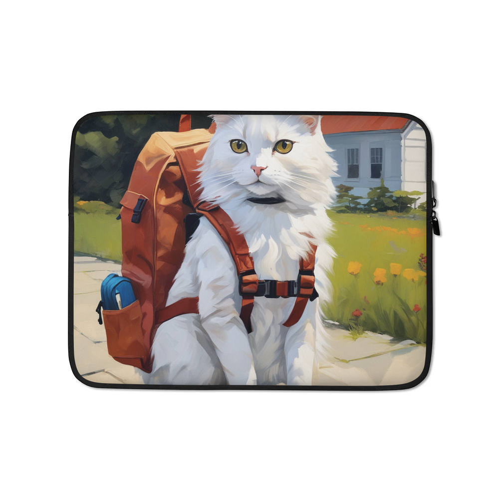 PugMug Custom White Companion Cat Laptop Sleeve