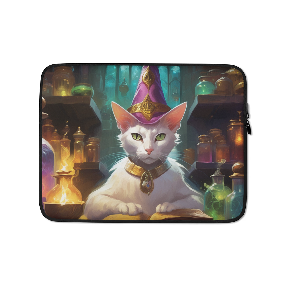 PugMug Custom White Abyssinian Cat Laptop Sleeve