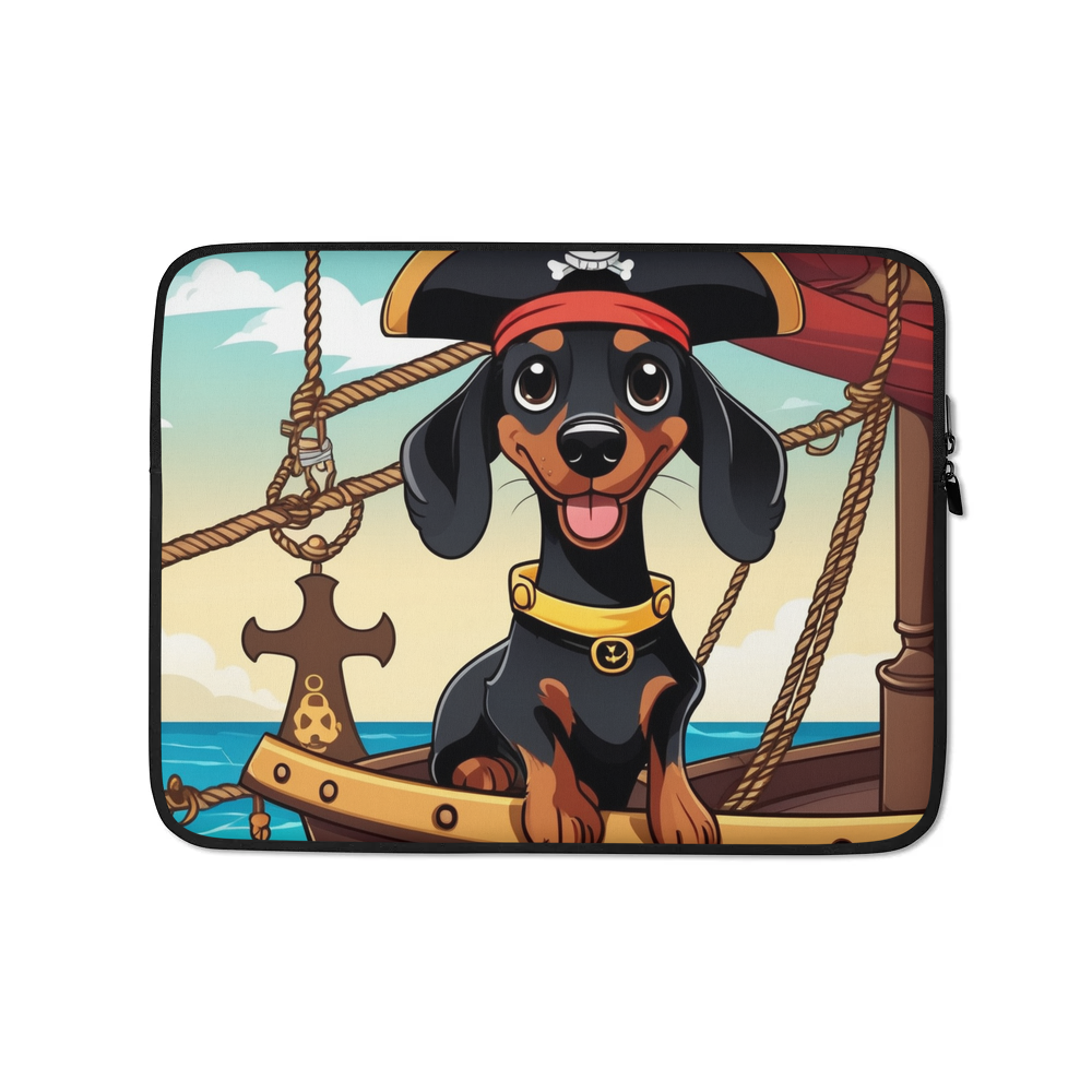PugMug Custom Black Dachshund Laptop Sleeve