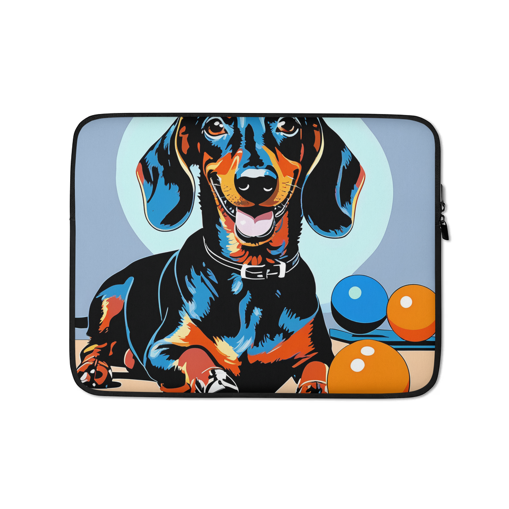 PugMug Custom Black Dachshund Laptop Sleeve