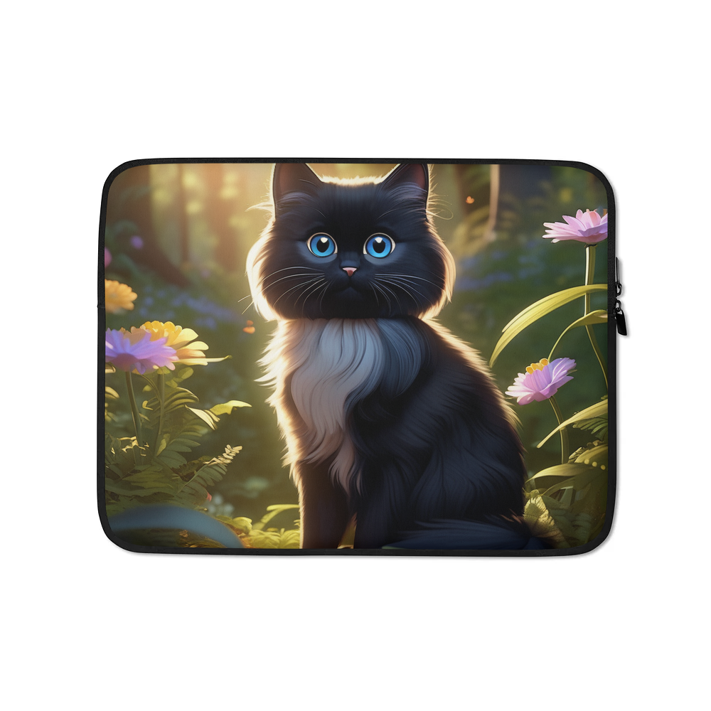 PugMug Custom Black Ragdoll Cat Laptop Sleeve