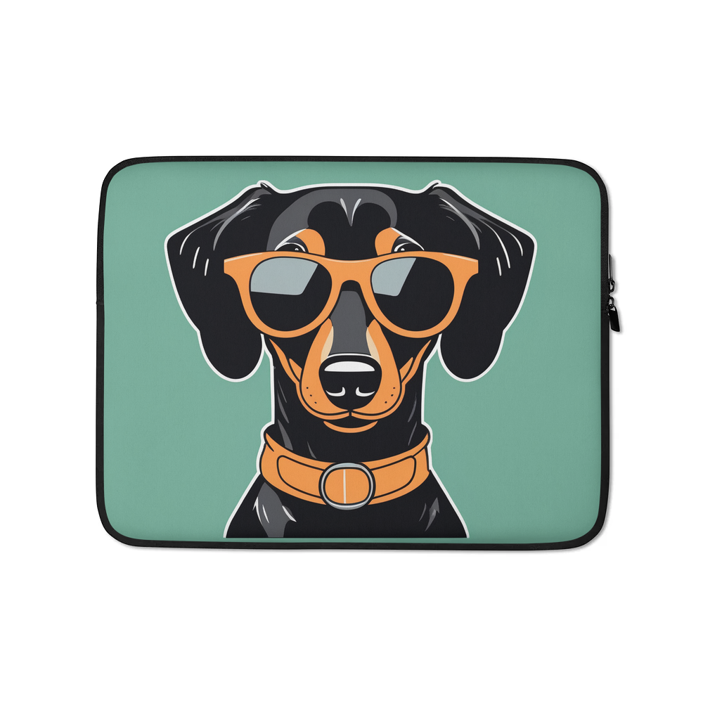 PugMug Custom Black Dachshund Laptop Sleeve