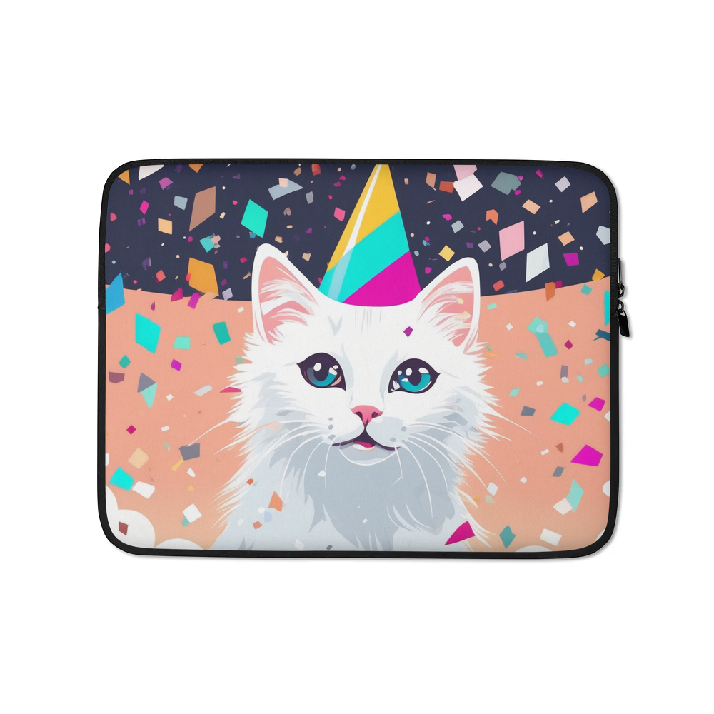 PugMug Custom White Companion Cat Laptop Sleeve