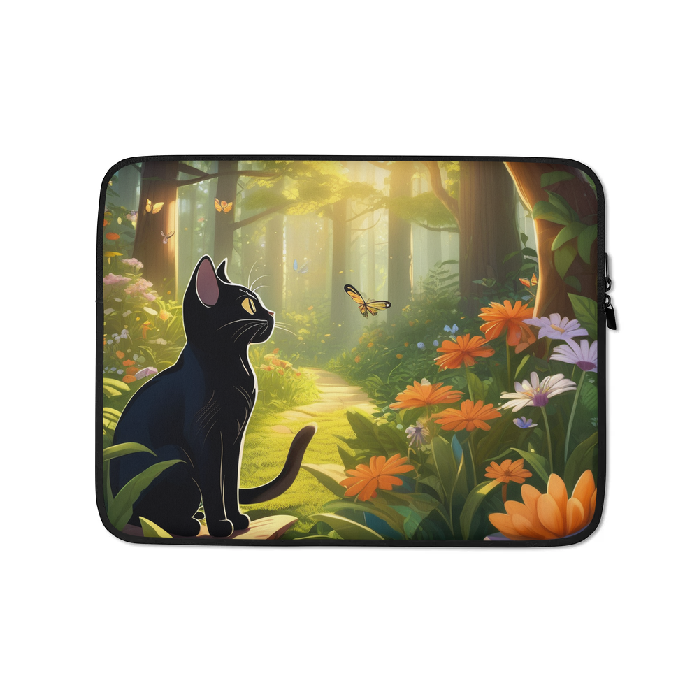 PugMug Custom Black American Shorthair Cat Laptop Sleeve