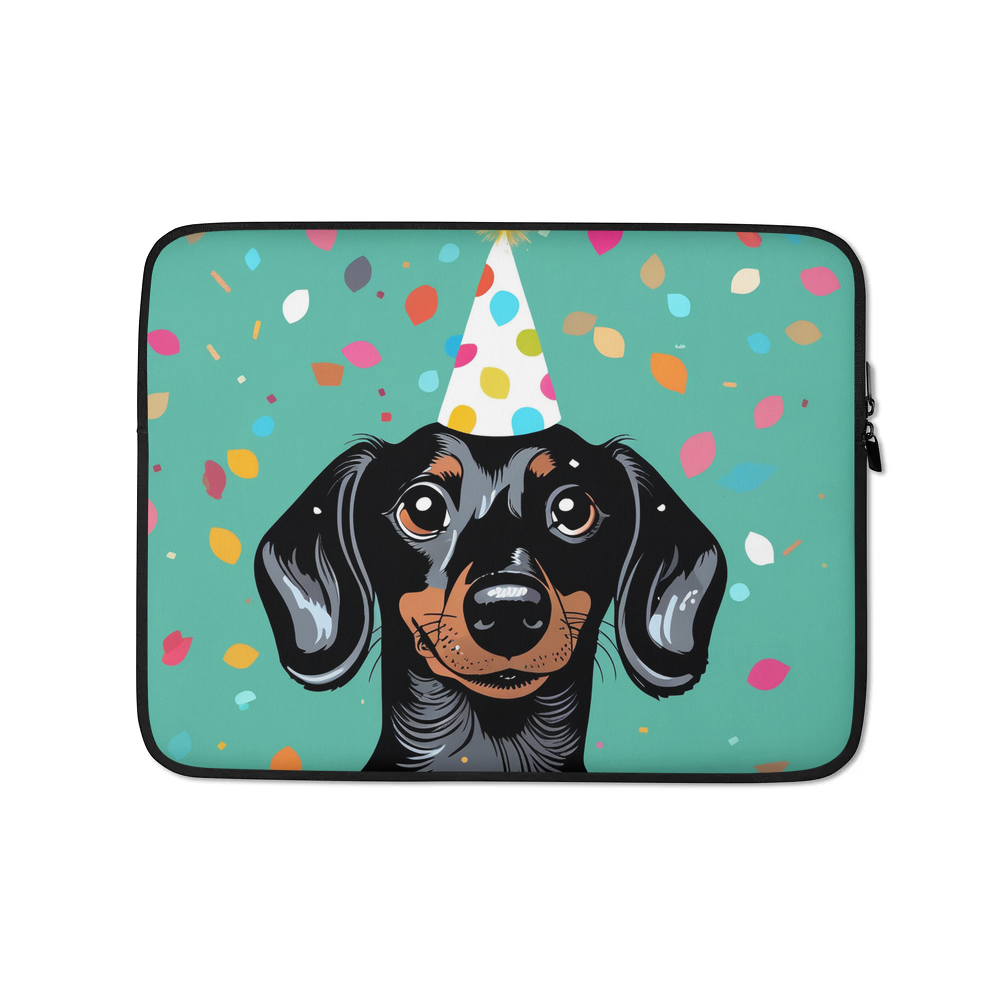 PugMug Custom Black Dachshund Laptop Sleeve