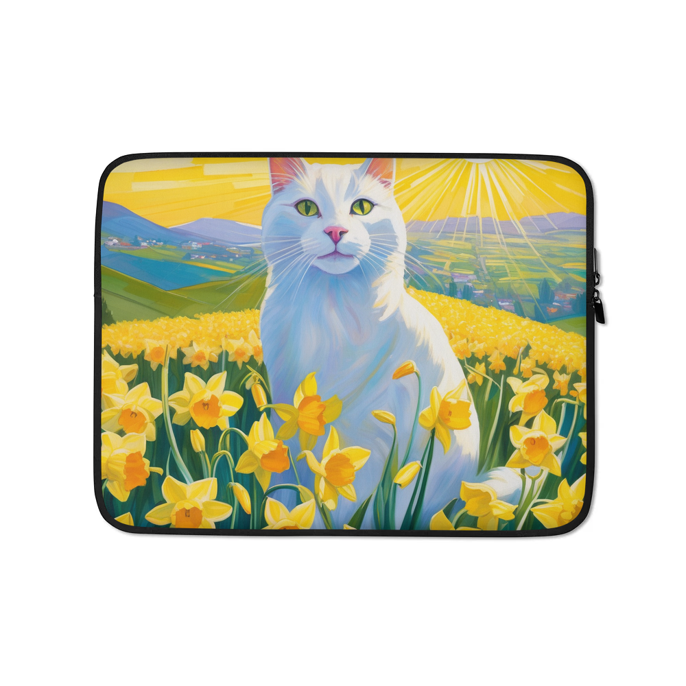 PugMug Custom White Companion Cat Laptop Sleeve