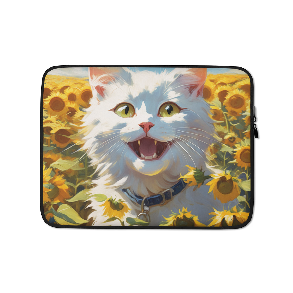 PugMug Custom White Companion Cat Laptop Sleeve