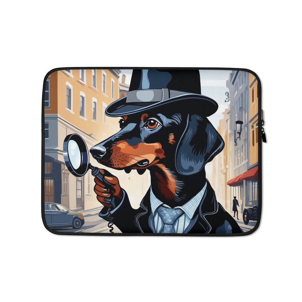 PugMug Custom Black Dachshund Laptop Sleeve