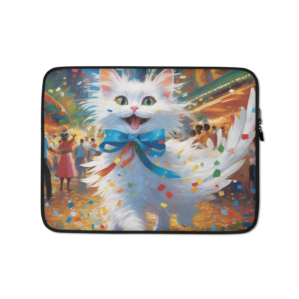 PugMug Custom White Companion Cat Laptop Sleeve