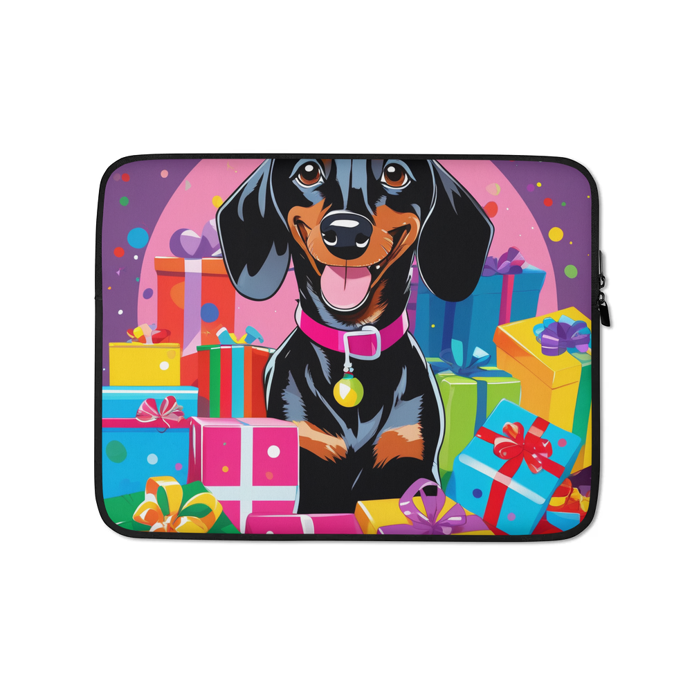 PugMug Custom Black Dachshund Laptop Sleeve