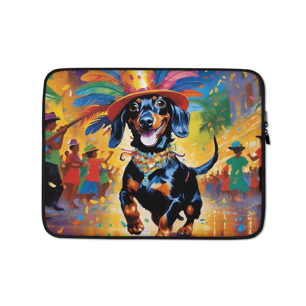 PugMug Custom Black Dachshund Laptop Sleeve