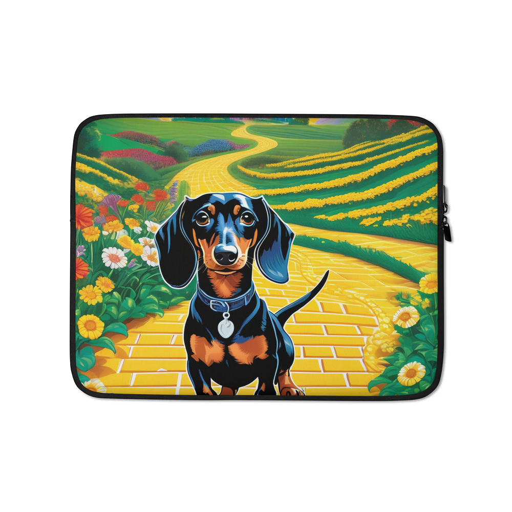 PugMug Custom Black Dachshund Laptop Sleeve