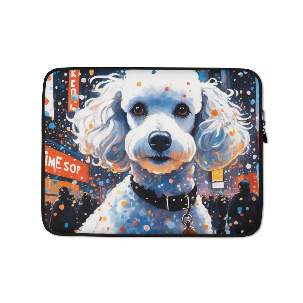 PugMug Custom White Poodle Laptop Sleeve