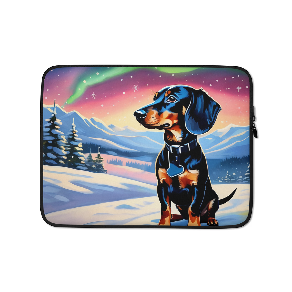 PugMug Custom Black Dachshund Laptop Sleeve