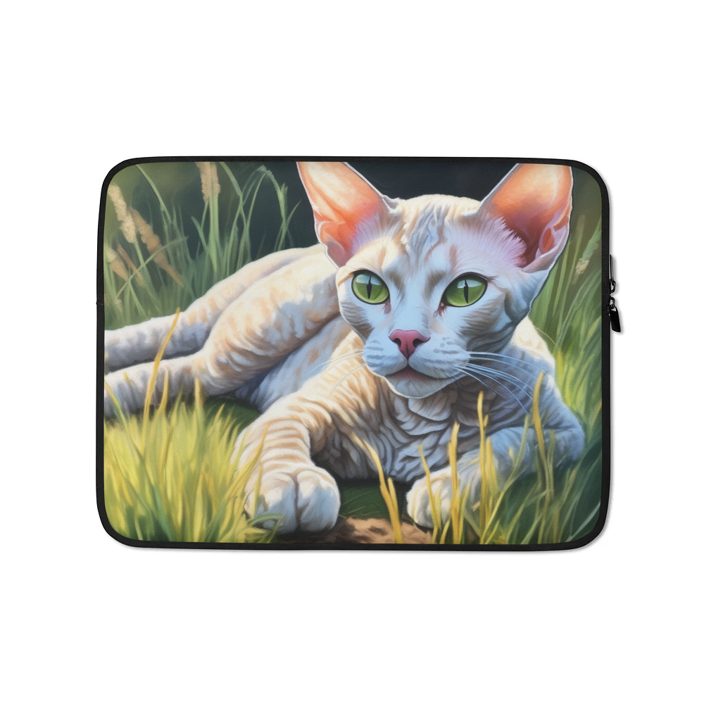 PugMug Custom Tabby Devon Rex Cat Laptop Sleeve
