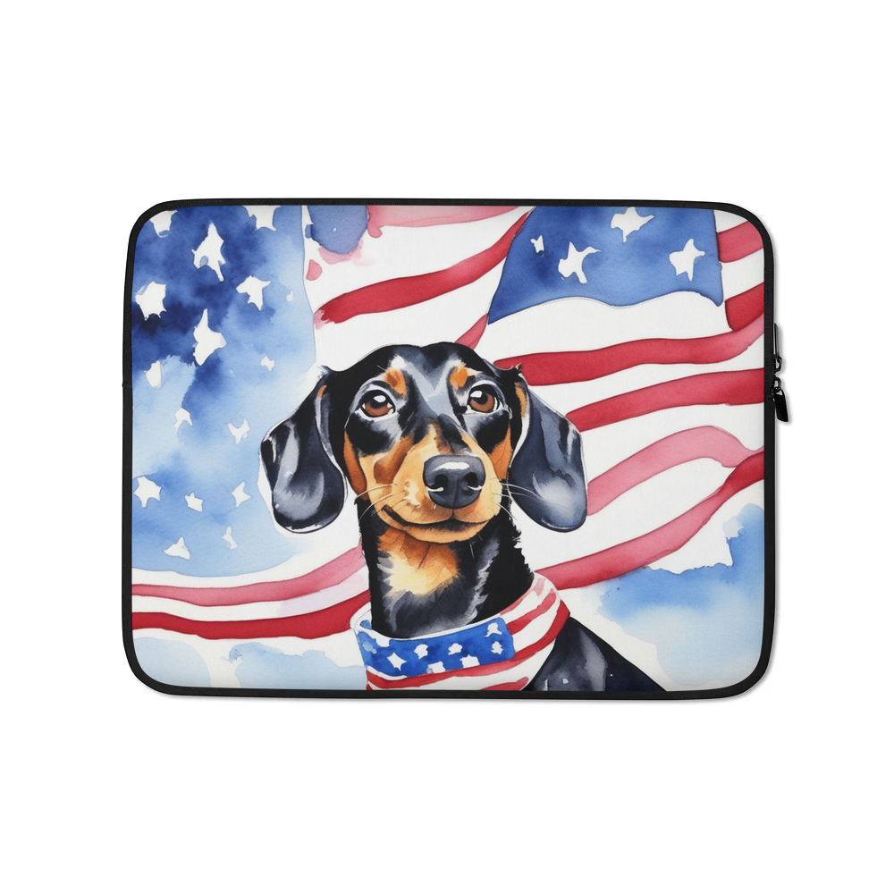 PugMug Custom Black Dachshund Laptop Sleeve