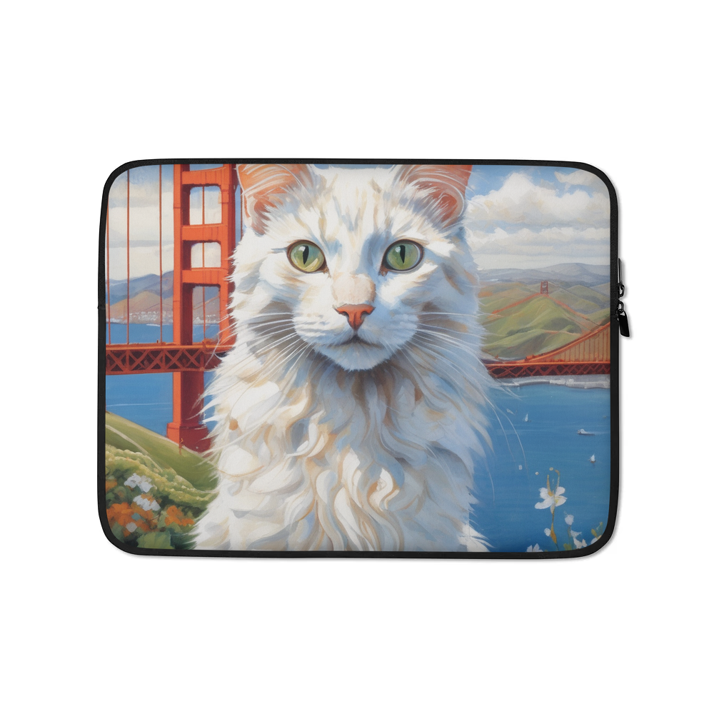 PugMug Custom White Companion Cat Laptop Sleeve