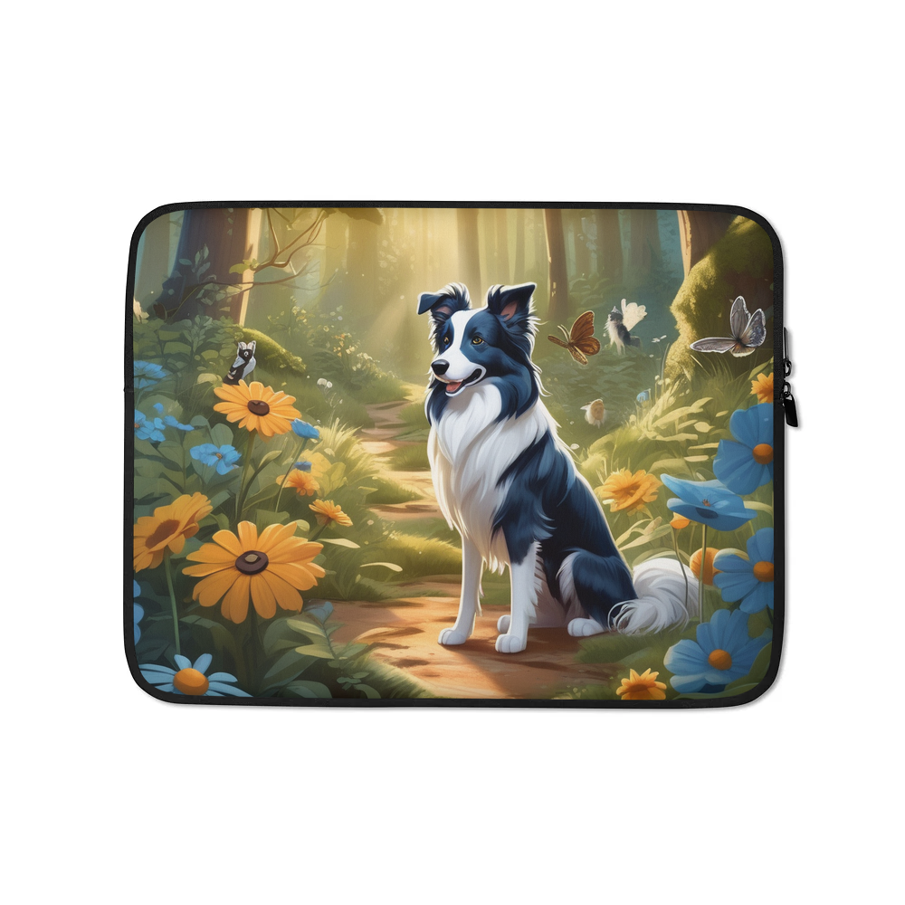 PugMug Custom Blue Merle Border Collie Laptop Sleeve