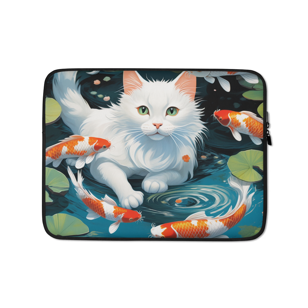 PugMug Custom White Companion Cat Laptop Sleeve
