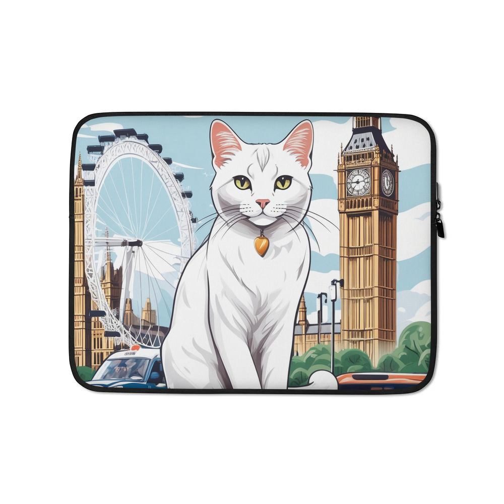PugMug Custom White Companion Cat Laptop Sleeve